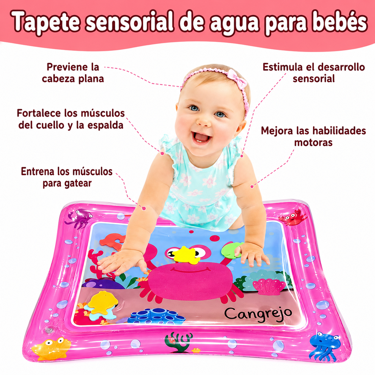 Tapete de agua para Bebé - Estimulación sensorial temprana y didáctica