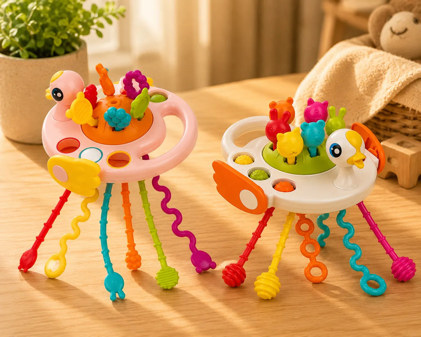 COMBO SENSORIAL: Spinner + Mordedor didáctico Montessori