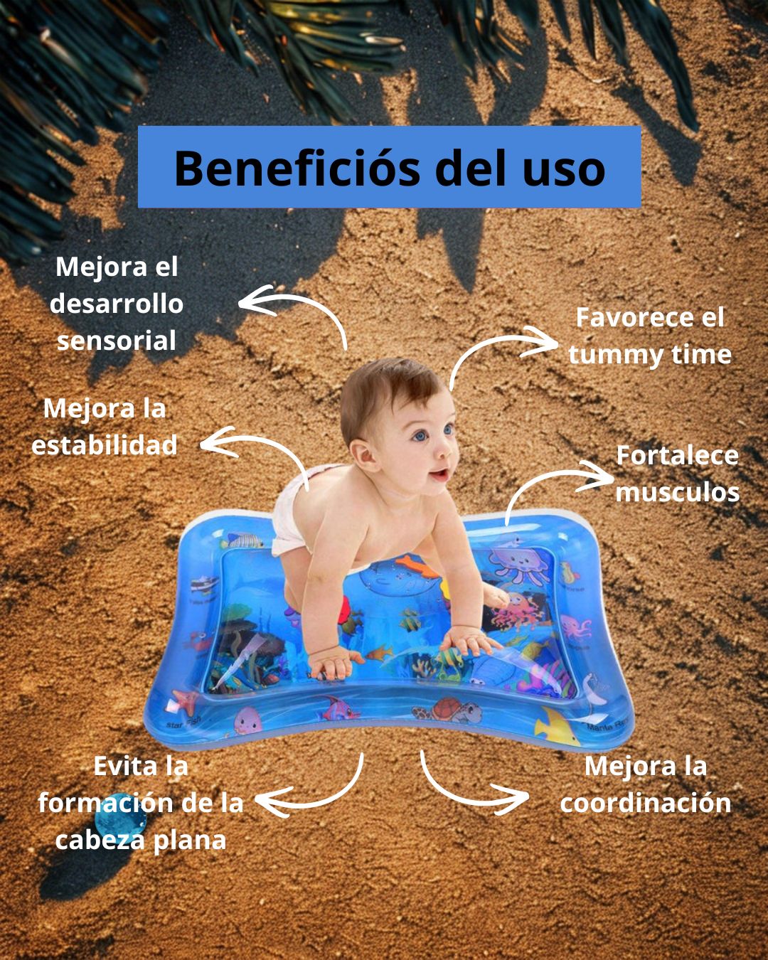 Tapete de agua para Bebé - Estimulación sensorial temprana y didáctica