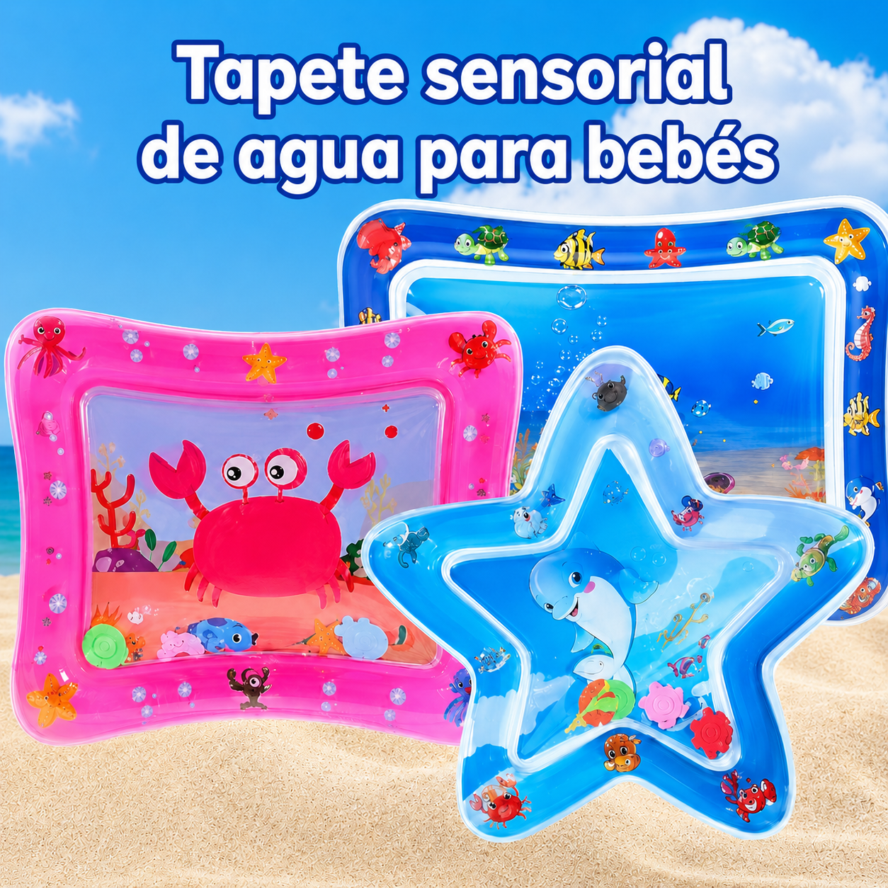Tapete de agua para Bebé - Estimulación sensorial temprana y didáctica