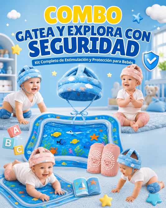 COMBO: TAPETE DE AGUA + CASCO PROCTECTOR + RODILLERAS